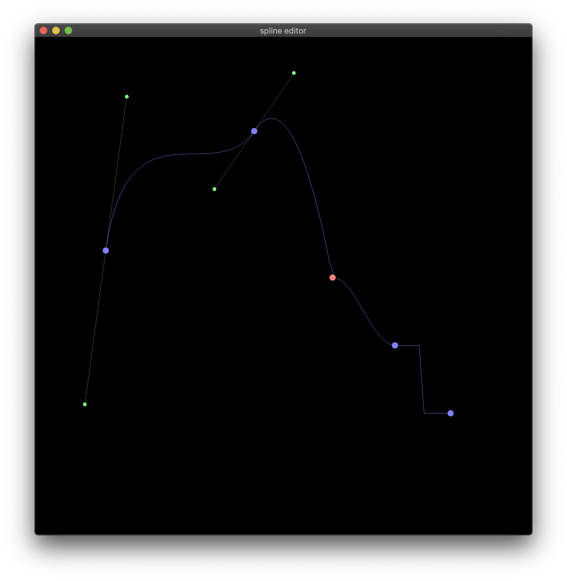 complex spline in the editor