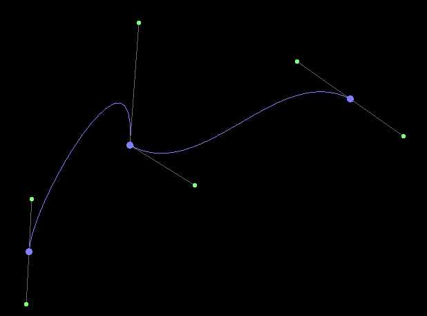 a spline sample with node handles