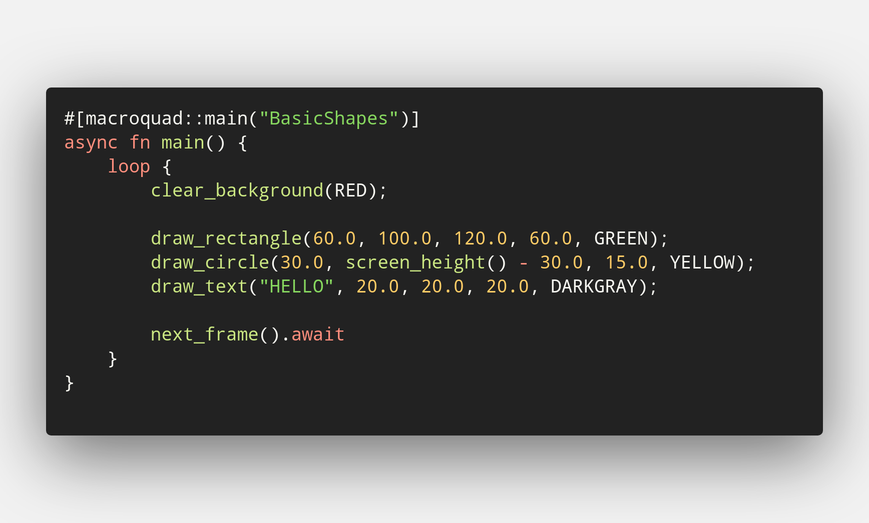 mainloop async/await experiment in macroquad