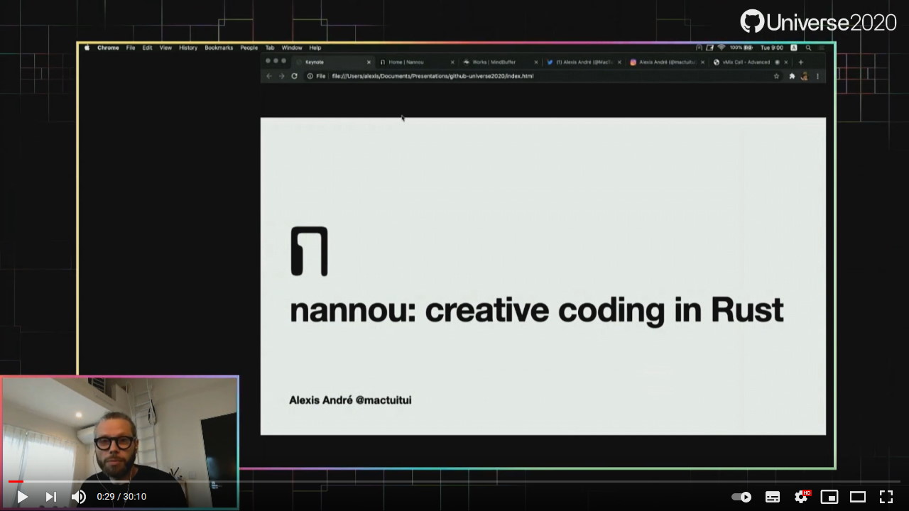 A screenshot from the talk