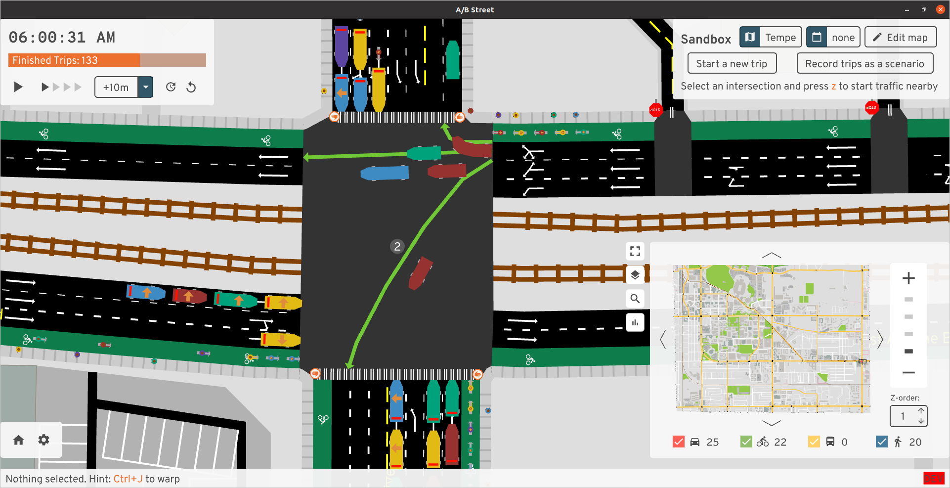 Consolidated intersections in A/B Street