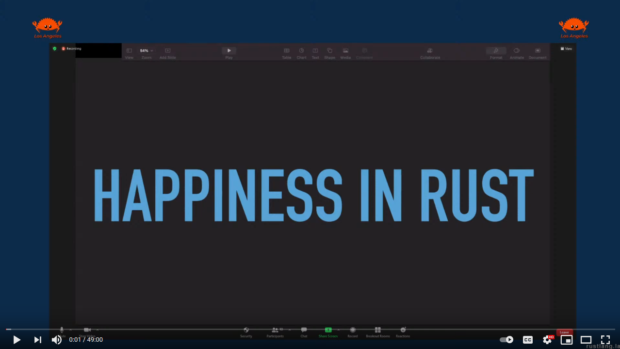 Rust LA talk screenshot